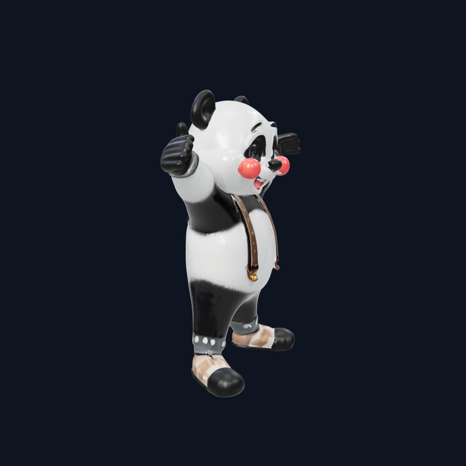 Animated Cute Panda Character Model Rigged and Animated